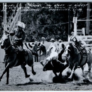 c1950s Shenandoah, IA RPPC Sidney Rodeo Real Photo Postcard Jack Benjamin A104