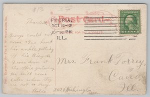 Peoria Illinois~Stone Construction US Post Office~Horse & Tiny Buggy~c1910