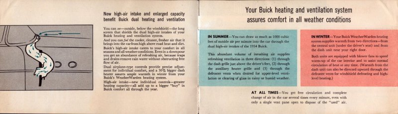 1954  Buick High Air Intake Brochure   7 x 4