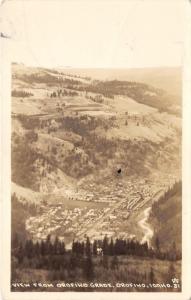 Orofino Idaho Aerial View from Orofino Grade~Wilderness Bknd~c1930s RPPC