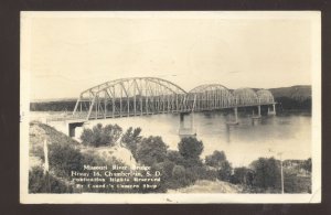 RPPC CHAMBERLAIN SOUTH DAKOTA SD MISSOURI RIVER BRIDGE REAL PHOTO POSTCARD