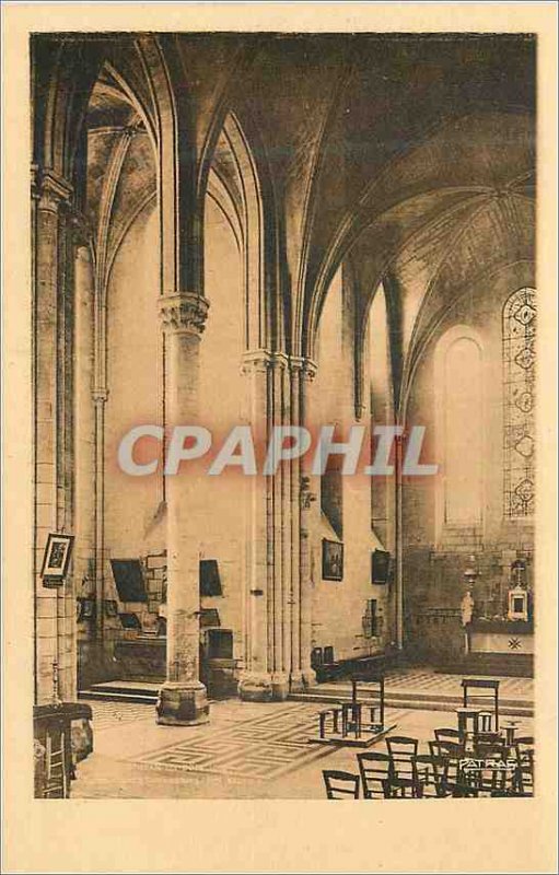 Old Postcard Saint Jean aux Bois (Oise) Church Choir and north transept (Debu...