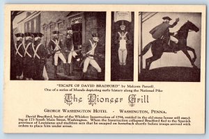 1910 Washington Pennsylvania Postcard Escape David Bradford Pioneer Grill George