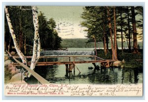 1905 Outlet of Pleasant Lake Elkins New Hampshire NH Posted PMC Postcard