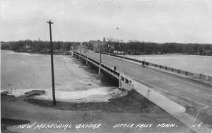 Cook Little Falls Minnesota 1950s New Memorial Bridge RPPC real photo 10404