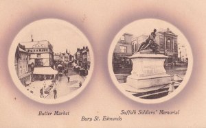 Bury St Edmunds Suffolk Soldiers Memorial Antique Postcard