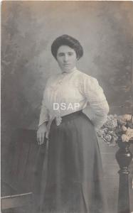 A2 NEW JERSEY NJ Real Photo RPPC Postcard c1910 NEWARK Tuly Studio WOMAN 1