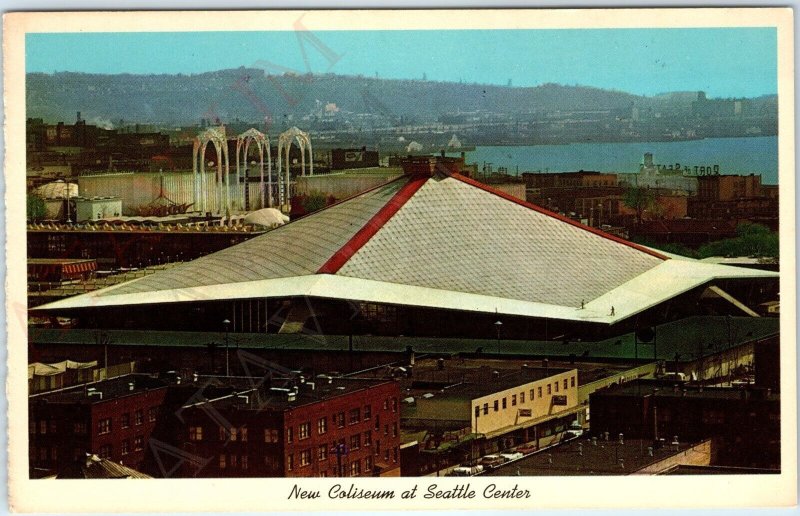 c1970s Seattle, WA Coliseum Sports Center 1962 World's Fair Chrome Postcard A178