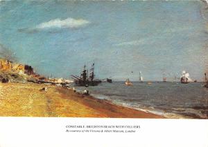 B100911 constable brighton  beach with colliers painting postcard  uk