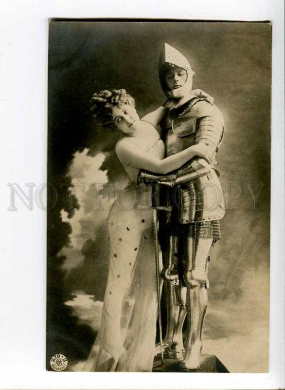 260626 BELLE Woman & KNIGHT Vintage PHOTO NPG #279-2 postcard