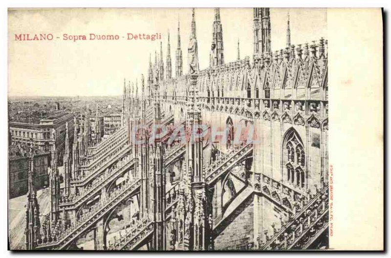 Postcard Old Milan Duomo Sopra Dettagli