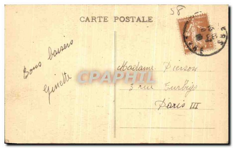 Old Postcard Nevers Cathedral Tower