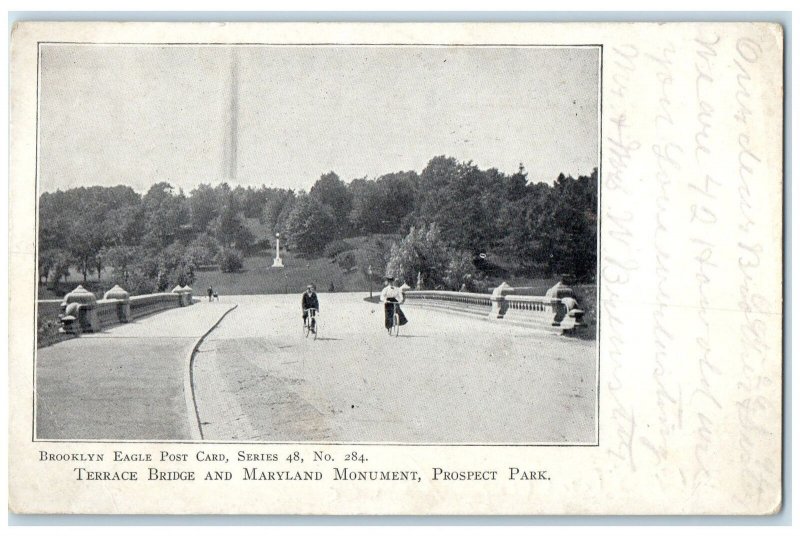1921 Terrace Bridge And Maryland Monument Brooklyn New York NY Posted Postcard