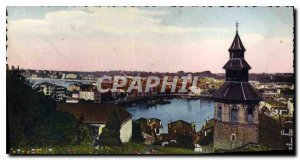 Modern Postcard St Jean de Luz General view of the church Bordagain the harbo...