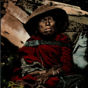 1913 Indian Squaw Postcard Elderly Native American Woman British Columbia