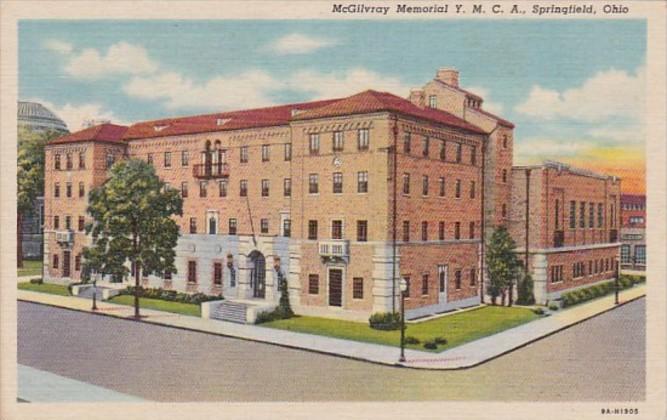 Ohio Springfield McGilvray Memorial Y M C A Building Curteich