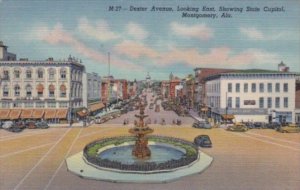 Alabama Montgomwery Dexter Avenue Looking East Showing State Capitol Building...