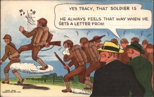 WWII Dick Tracy Military Army Comic Used El Paso TX to Portland Maine Postcard