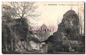 Old Postcard Fougeres Chateau Ruins Interieures