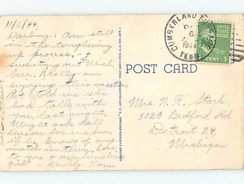 Linen black americana postcard ho4296