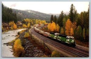 Burlington Northern Train Railway RR Railroad Train Locomotive  Postcard