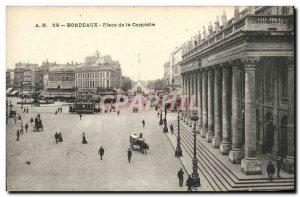 Postcard Old Bordeaux Place de la Comedie