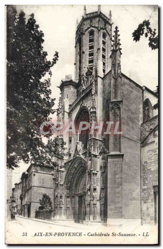 Old Postcard Aix En Provence Cathedrale St. Sauveur