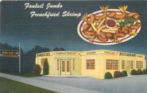 Postcard Florida St. Petersburg Burdick's Drive in Restaurant 1940s 23-11115