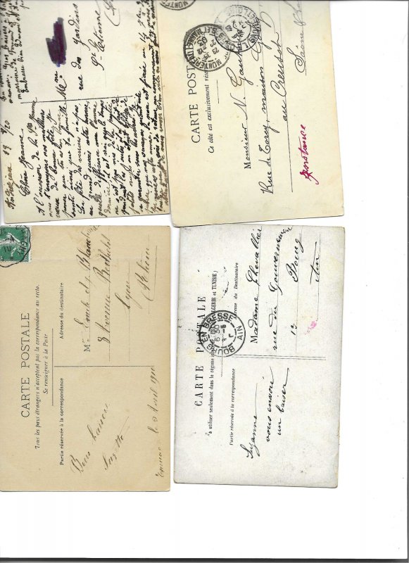 Children. Little GIRLS Scenes Lot of 4 Old vintage French postcards 1900-1920s