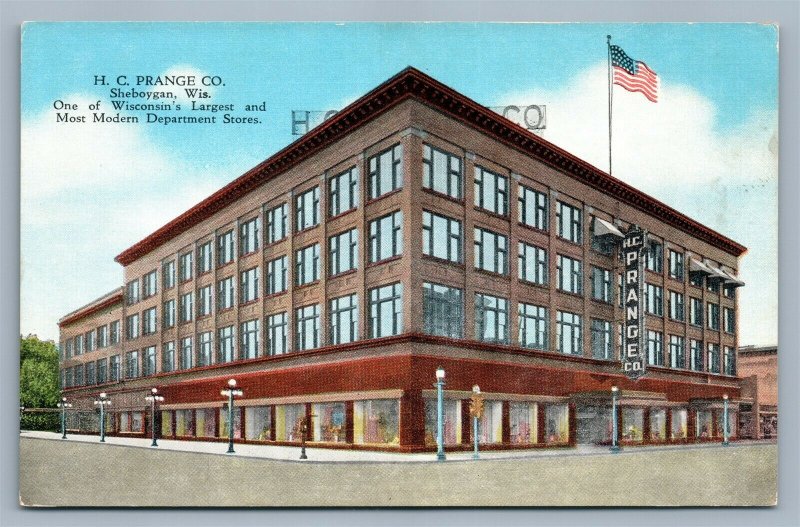 SHEBOYGAN WI PRANGE CO. DEPARTMENT STORE ANTIQUE POSTCARD