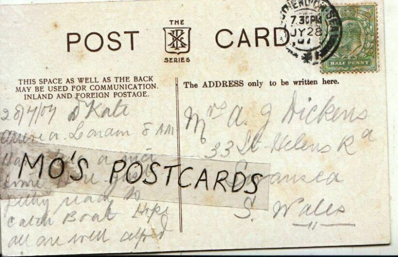 Genealogy Postcard - Dickens - 33 St Helens Road - Swansea - South Wales - 6599A