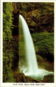 North Falls Silver Falls State Park Oregon OR Postcard VTG UNP Curteich Vintage  