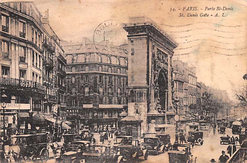 Porte St Denis, Gate Paris France 1929 