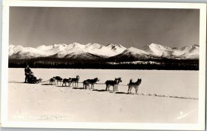 RPPC Alaskan Dog Team AK Vintage Postcard K31
