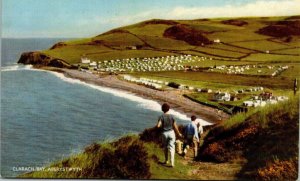 VINTAGE POSTCARD PANORAMIC OCEAN VIEW OF CLARACH BAY ABERYSTWYTH WEST WALES
