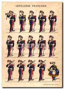 Old Postcard The uniforms of the French Army Artillery MArechausee gendarmeri...