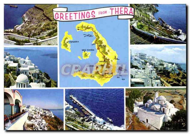 Modern Postcard Greetings from Thera