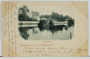 Gruss Colonie Grunewald Herthasee Lake Herman Gueffroy Halensee 1898 Postcard L1