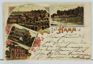 Germany 1899 Gruss aus Bad Hamm Multi View Early to Berlin Postcard L1