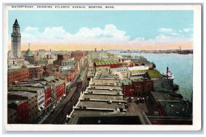 Waterfront Showing Atlantic Avenue Coca Cola Boston Massachusetts MA Postcard