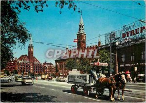 Postcard Modern Copenhagen Townhall Square