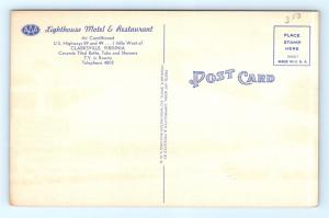 Postcard VA Clarksville Lighthouse Motel Restaurant Multiview Linen J6