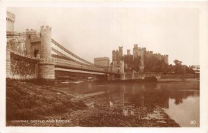 br109684 conway castle and bridge wales real photo uk