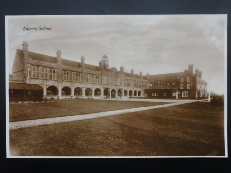 Lincolnshire LINCOLN SCHOOL - Old RP Postcard by Woodstone Bros