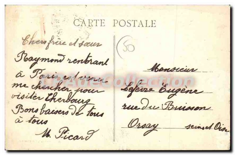 Old Postcard Cherbourg Panorama East Coast