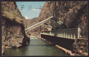 Hanging Bridge in the Royal Gorge Postcard BIN