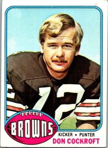 1976 Topps Football Card Don Cockroft Cleveland Browns sk4226