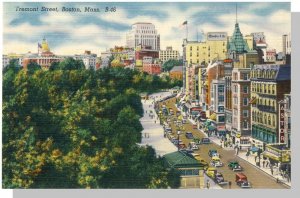 Striking Boston, Massachusetts/MA Postcard, Tremont Street, 1940's?