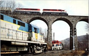 Trains At Starrucca Viaduct Lanesboro Pennsylvania