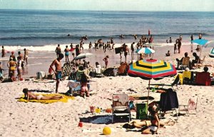 Vintage Postcard Summertime Beach Water Swimming Sunny Day New Jersey N. J.